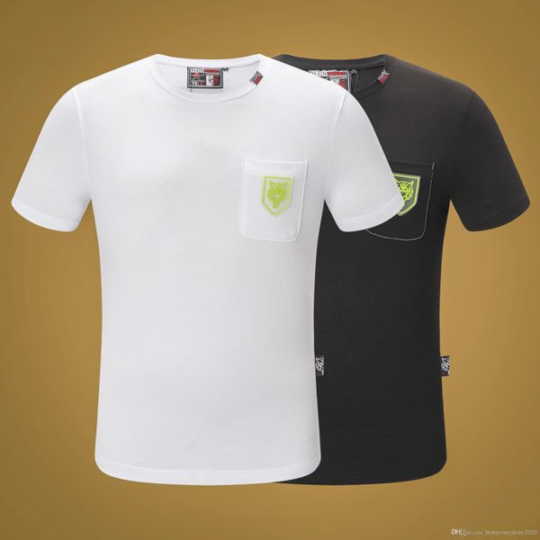 

роскошное новые моды роскошь высокого качества бренд сливовый ангела мужской футболки человеческого череп печать тройник с коротким рукавом, White;black