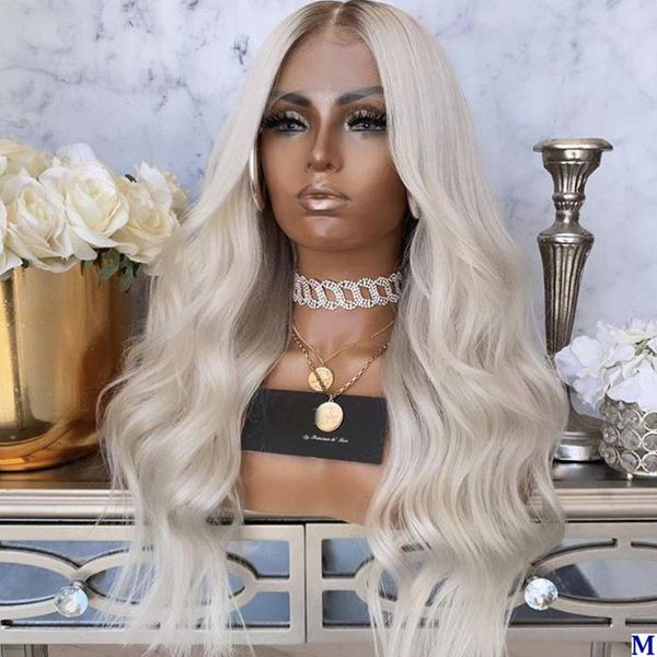 

перуанский ombre белый шелк базы фронта шнурка человеческих волос для чернокожих женщин glueless объемная волна полные парики шнурка с отбел, Black;brown