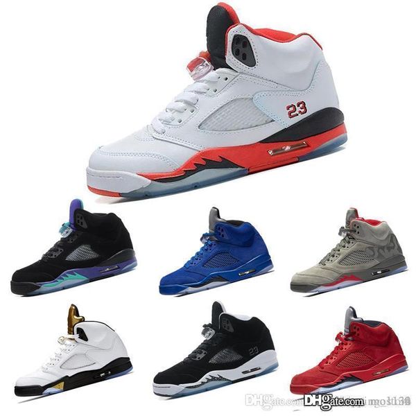 

air jordon 1 5 mans basketball shoes olympic metallic gold tongue 23 fire black metallic silver oreo grape sneakers