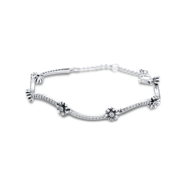 

other bracelets ckk bracelet sparkling daisy flower for women pulseira feminina masculina pulseras mujer silver 925 sterling jewelry, Golden;silver