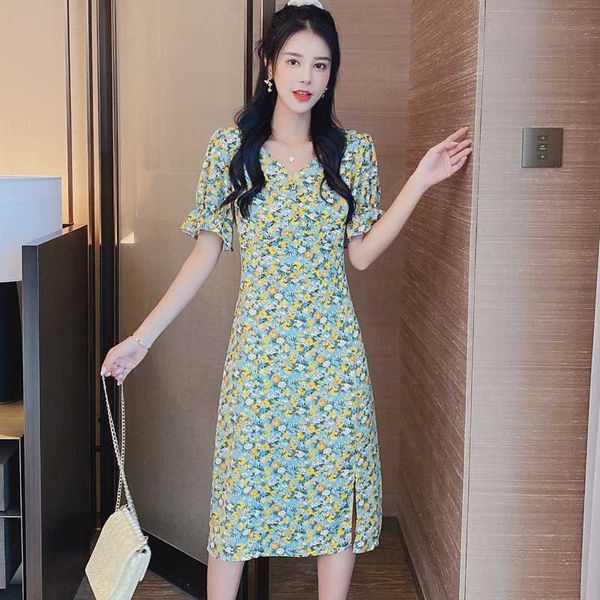 

5523# summer thin floral printed chiffon maternity nursing long dress elegant clothes for pregnant women sweet slim pregnancy, White