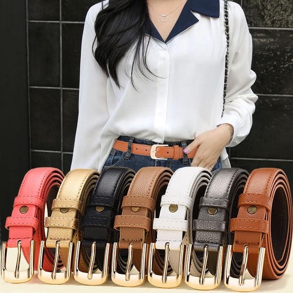 

women's fine alloy buckle fashion women's clothing personalized trousers belt students edge-cutting pin pin belt, Black;brown