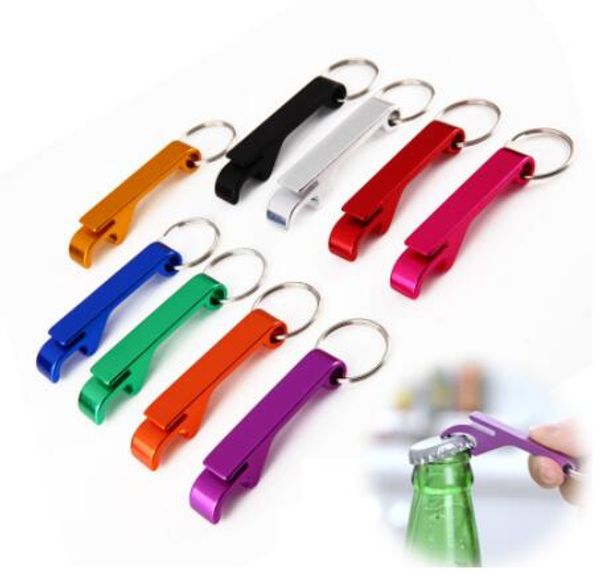 Garrafa de cerveja Opener Keychain 4 em 1 bolso de alumínio cerveja abridor de garrafas pode personalizado 11 cores do casamento presentes do favor