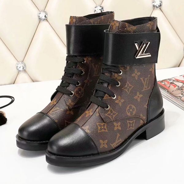 

europe and america martin boots comfortable women 100% real leather desert boot us5-10 winter metal buckle luxury woman shoes size 35-41, Black