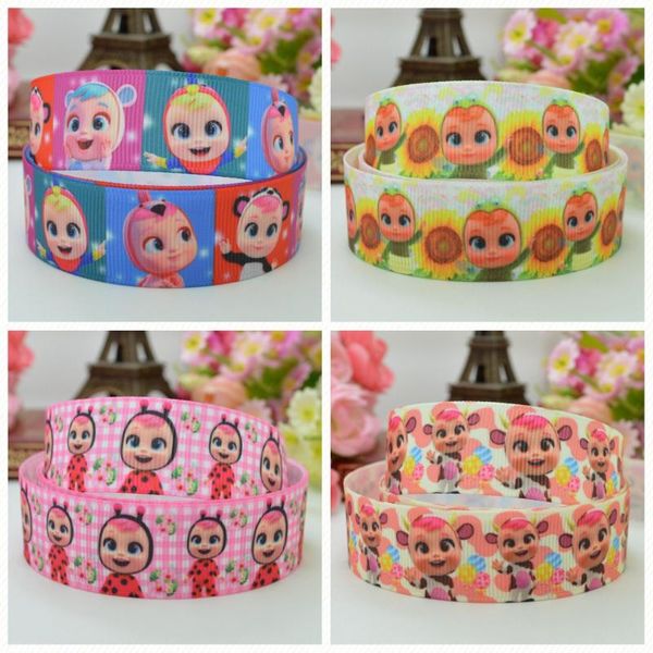 

16mm 22mm 38 50 75mm girls baby cute printed grosgrain ribbon hair bow diy hair accessories party decoration 50 yards, Slivery;white