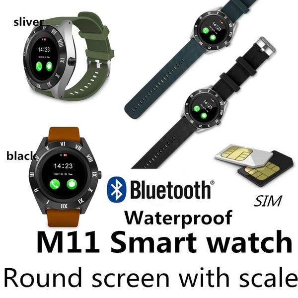 

M11 mart watch waterproof 1 54 quot touch creen port martwatch fitne tracker im card mu ic camera bracelet for io apple android mi