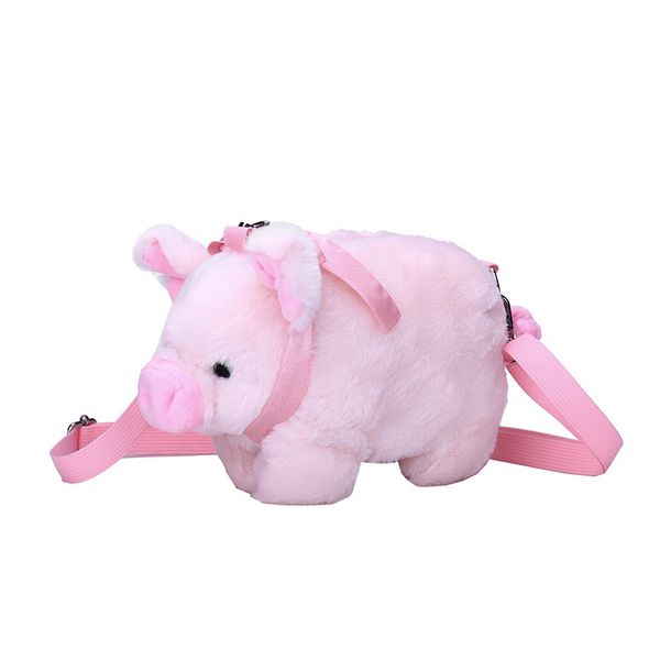

2020 new cartoon plush doll small bag women shoulder bags messenger bag cute pig toy crossbody birthday gift