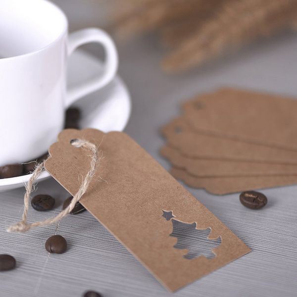 

100 pcs christmas bookmark hollow tree-sign christmas tree labels gifts box tags xmas hang ornament navidad home decor new year