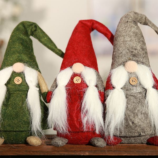 

2018 beard braid button christmas tree xmas gnome tumbler standing clothes santa toy doll hanging wizard wall holiday gift