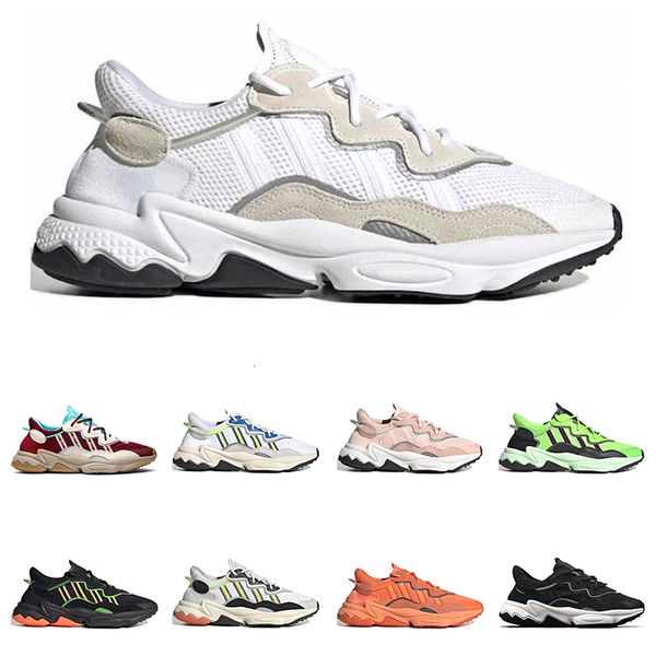 

2020 new ozweego men women casual shoes 3m reflective triple black cloud white solar red bold orange pink outdoor sports sneakers size 36-45