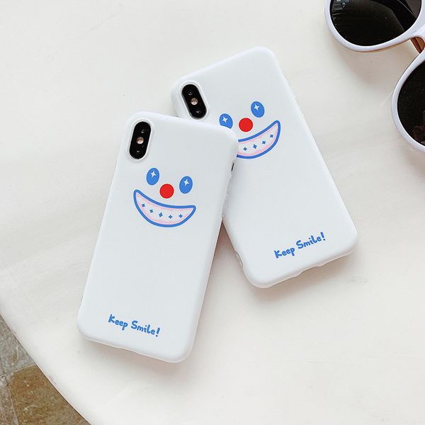 

for iphone xs max xr phone case cute toothy smiley face 6 7 8 x plus imd process tpu soft cell phone cases