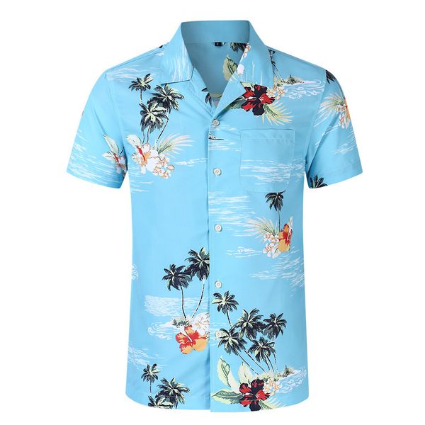 

2020 men's casual hawaiian loose shirt men's oversized beach shirt, White;black