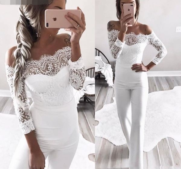 

custom made lace jumpsuit evening dresses detachable train 2019 illusion bodice chiffon backless beach bridal gowns, Black;red