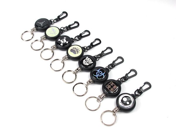 

anti-lost steel wire rope elastic keychain recoil sporty retractable alarm key ring keychains, Silver