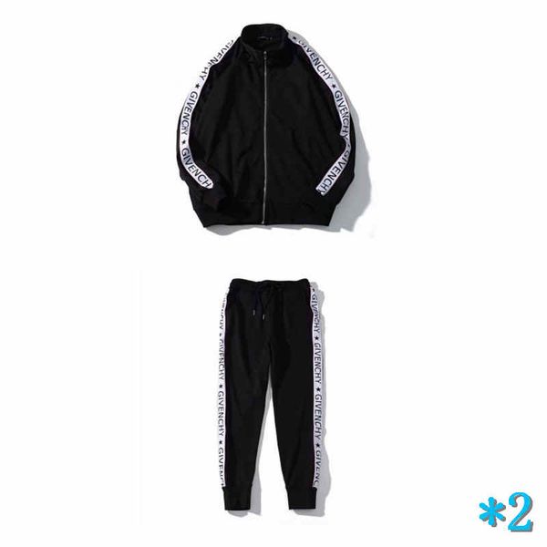 

new mens designer tracksuits jacket sportswear side print spring autumn brand mens tracksuits suits jacket + pants sets*2, Gray