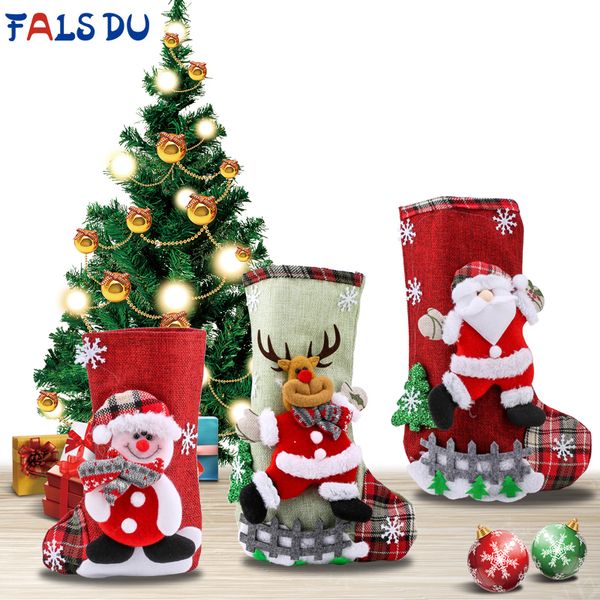 

mini sock santa claus christmas stocking xmas noel decoration for home christmas tree ornaments gift holders candy bag
