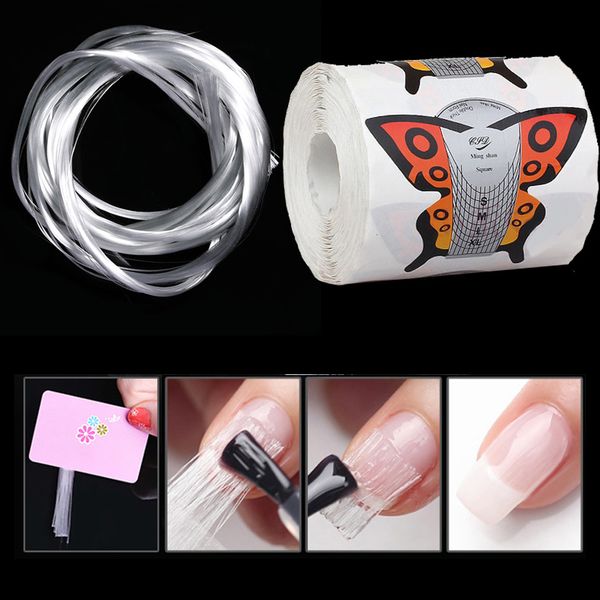 

nail art extension fiber nail form guide for uv gel poly building french acrylic fiberglass forms art tool tips builder, Black