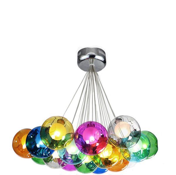 

nordic creative modern chandelier minimalist stained glass ball pendant lamp lighting fixture personality cafe bar home hanging light