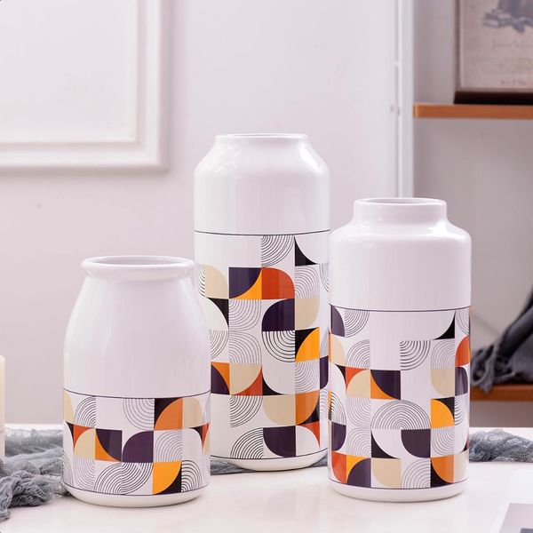

ins wind minimalism modern nordic ceramic vase handicraft decoration three pieces of soft furnishing home