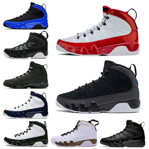 

2020 9 9s mens basketball shoes racer blue gym red anthracite bred og space jam unc athletics sports sneakers 7-13