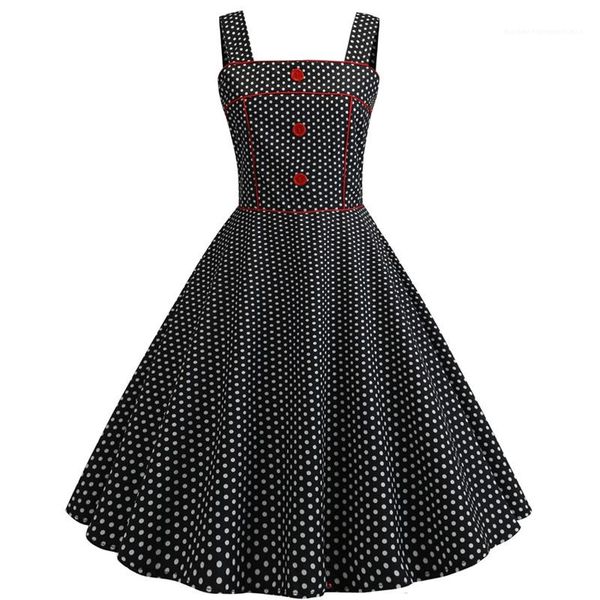 

платья casual женщины zipper кнопка одежда площадь шея женских винтажные платья мода полька dot печать щитового womens designer, Black;gray