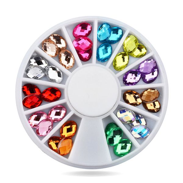 

1 box 3d nail art rhinestone decoration 36pcs/set glitter fashion design gem nail beads manicure stones accessories tool, Silver;gold