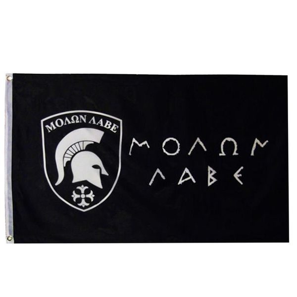 3x5 Fuß 90cmx150cm griechische Spartan Molon Labe Flagge „Come And Take It“ direkt ab Werk