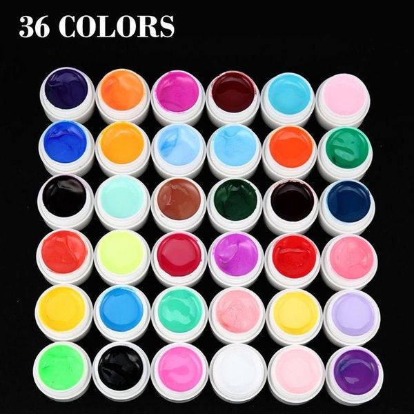 

for polish nail art 36 mix colors pots pure uv gel builder tips manicure diy women nail beauty makeup gel easy to use, Red;pink