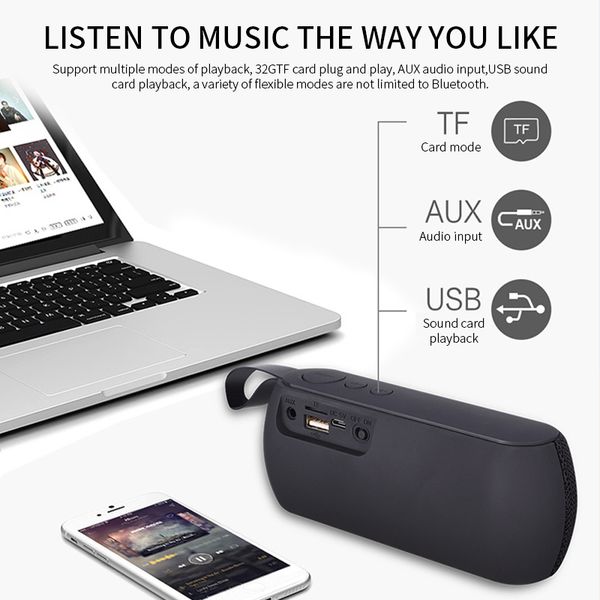 

portable bluetooth speaker wireless loudspeaker sound system 3d stereo column outdoor speaker support tf card fm aux input hot