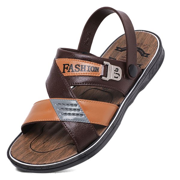 

vogue outdoor men beach shoes trend sandals men fashion casual shoes summer new breathable non-slip flip flop, Black