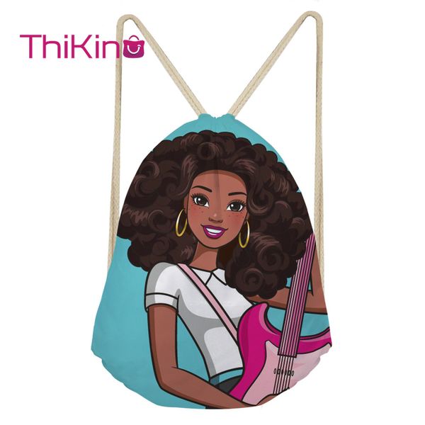 

thikin black girl casual sack drawstring bag for women travel backpack toddler softback lady beach mochila drawstring bag