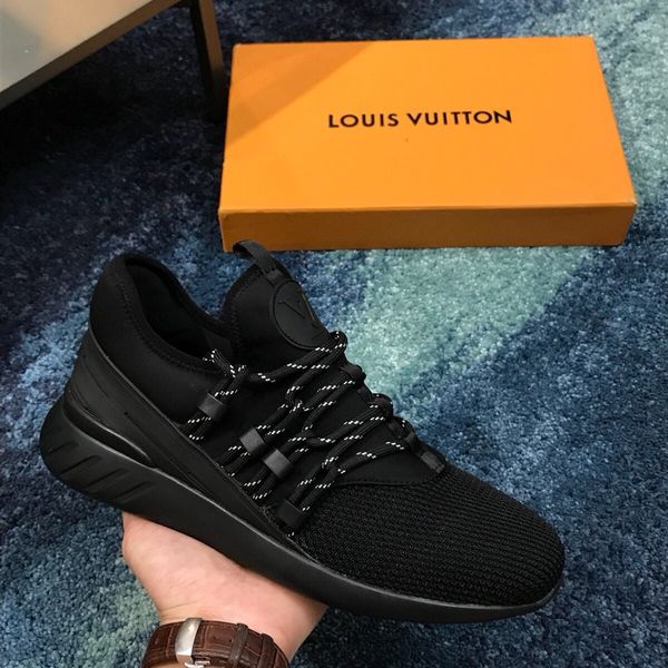 

l5 fashion casual shoes sports shoes men's sneakers comfortable breathable knitted uppers original box packaging zapatos hombre, Black