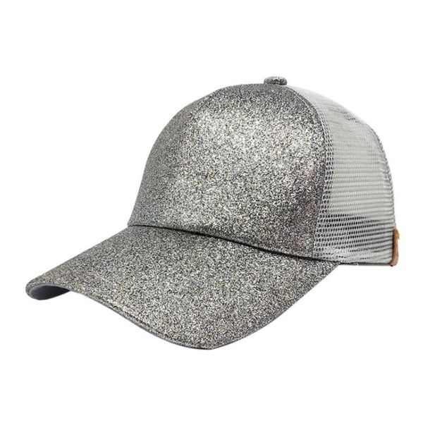 

2018 fashion women baseball cap sequins shiny messy bun snapback hat hat summer beach sun caps gorras para hombre a8, Blue;gray