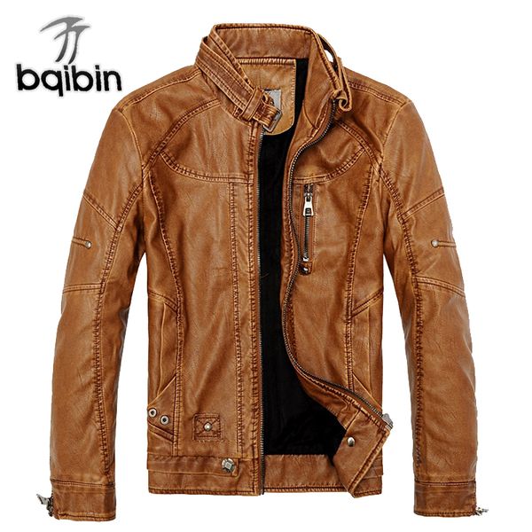 

2019 winter мужских кожаных курток повседневных мужчины vintage мотоцикл pu поддельных куртки мужской moto пальто марка одежда, Black