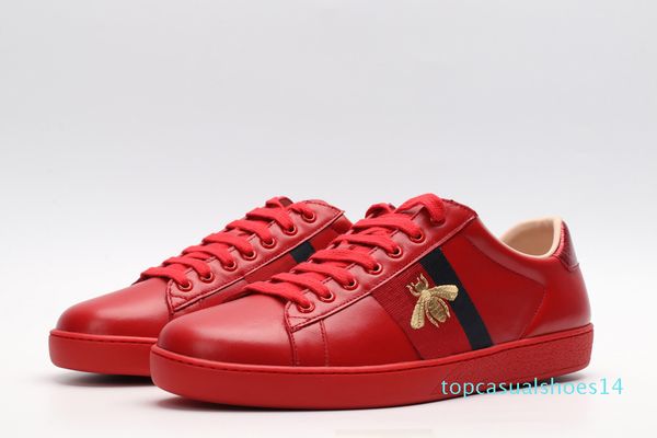 

2020 ace designer men women luxury triple black white leather casual shoes vintage star stripe snake bee sneakers platform trainers t14