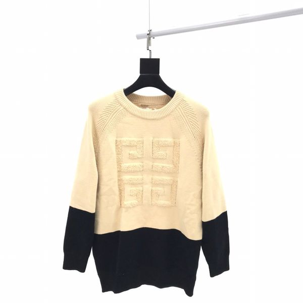 

women's sweaters 2020 spring new ladies stitching fashion trend loose sweaters embossed long-sleeved ladies sweaters size s-xl, White;black