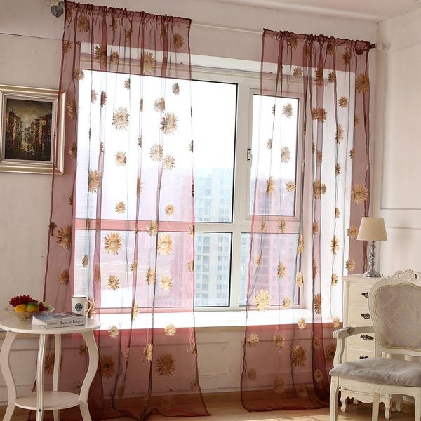 

transparent sun flower bedroom balcony living home, cafe, home, room, etc room window curtain decoration