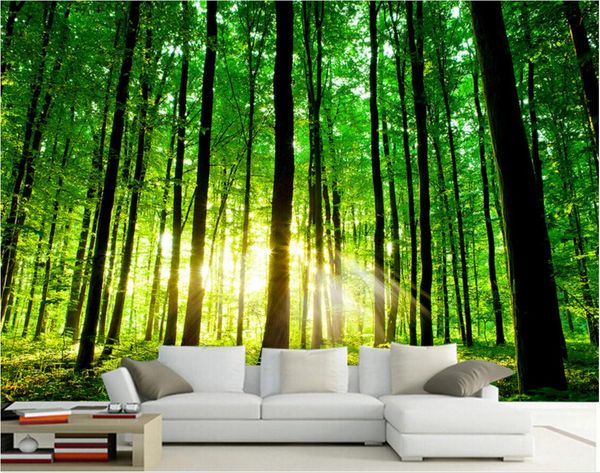 

wdbh 3d wallpaper custom p on the wall sunny forest tree background living room home decor 3d wall muals wall paper for walls 3 d