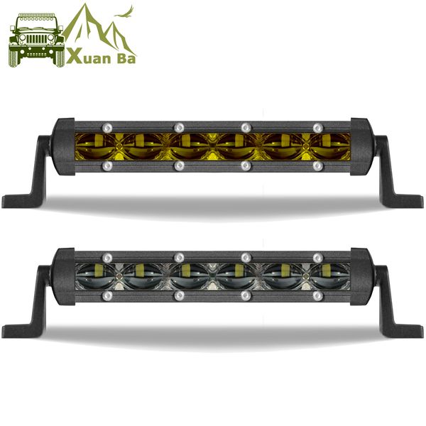 

xuanba 6d 8 inch 30w 60w slim mini led light bar single row barra lights for 4x4 off road trucks boat auto drl fog lamp 12v 24v amber