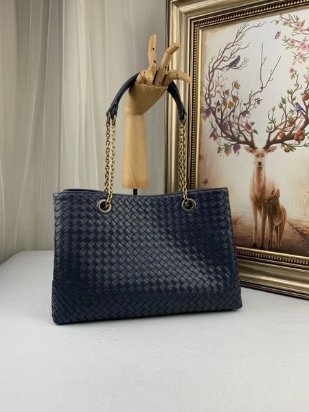

newmodel handmade material crochet handbag classic genuine leather sheep skin leather handbag roma fashion big size kintting bag 36cm vb