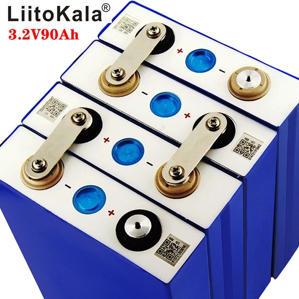 Liitokala 3.2V 90Ah Bateria LiFePO4 lítio Phospha Grande capacidade de baterias do motor 12V 24V 48V 90000mAh motocicleta carro elétrico