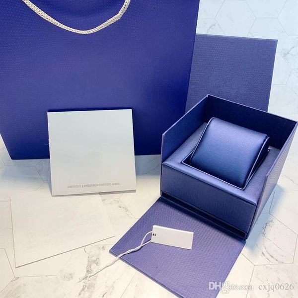 

sell wholesale price factory supplier luxury box wooden&paper watch box papers card boxes&cases wristwatch box with handbags, Black;blue
