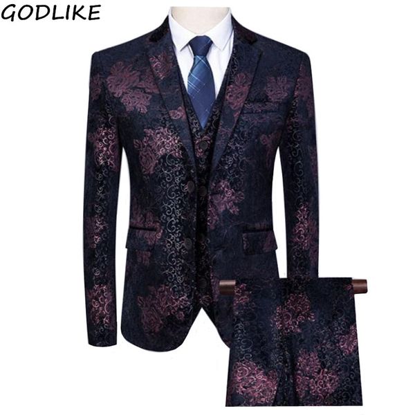 

design 2019 flower blue mens dress suits prom set costume men slim fit wedding suits for men groom tuxedos 6xl 5xl, White;black