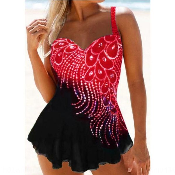 

gwbt1 feather printing contrast color splicing split slim feather printing contrast color splicing split swimsuit swimsuit bikini sexy, White;black