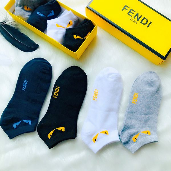 

mens women socks fd men letter active sock cotton chaussettes elite elastic sports sock ankle socks, Black