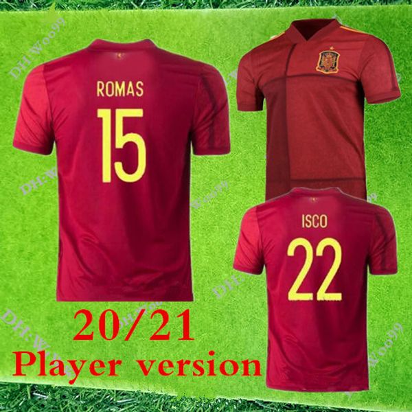 

плеер версии футбол джерси испания 2020 домой красный испания футболка camiseta де футбол серхио асенсио а. иньеста, коке, сильва, иско футб, Black;yellow