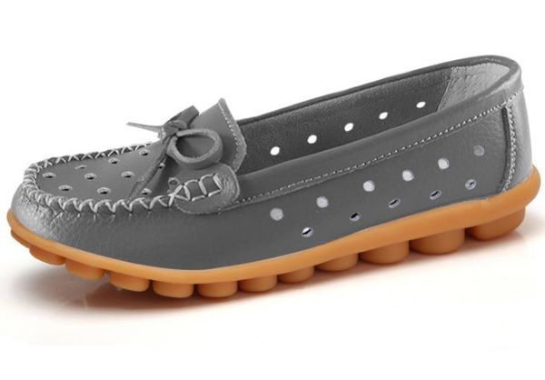 

women shoes non-slip comfortable leather flats women's casual shoes 1100, Black