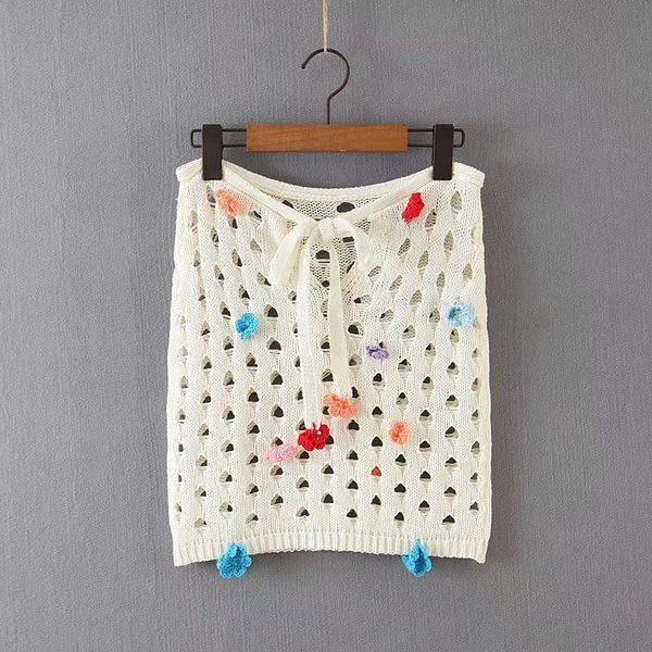 

skirts european and american wind hollow out the spring/summer 2021 women's clothing fashion joker hook flower bust skirt, Black