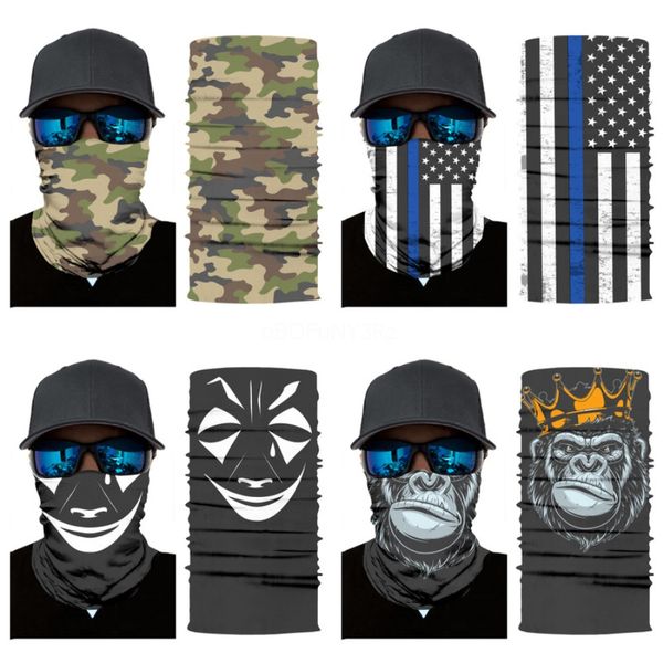 

aossj fashionflag cycling magic bandana headskull scarf masks head neck scarves windproof sport camouflag face mask with filtere#312, Blue;black