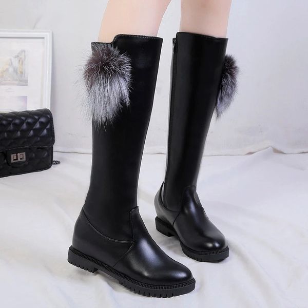 

martin boots warm winter shoes waterproof super star shoes mid calf boots for women sewing non slip, Black